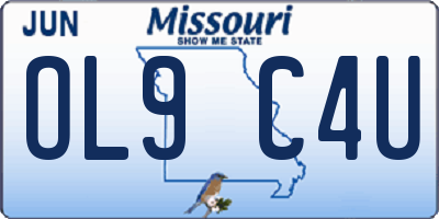 MO license plate OL9C4U