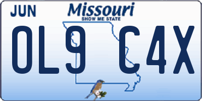 MO license plate OL9C4X
