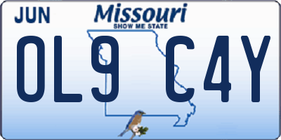 MO license plate OL9C4Y
