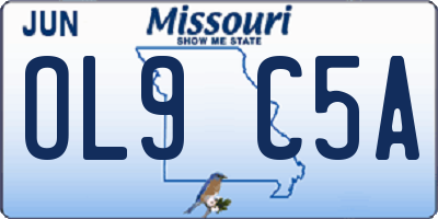 MO license plate OL9C5A
