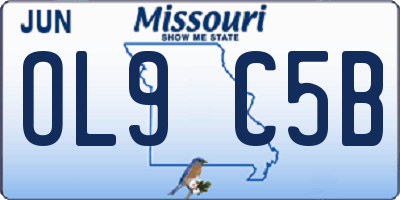 MO license plate OL9C5B