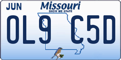 MO license plate OL9C5D