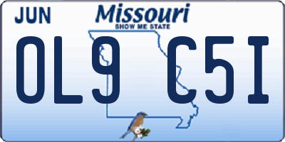 MO license plate OL9C5I