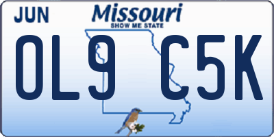 MO license plate OL9C5K