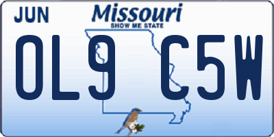 MO license plate OL9C5W