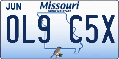 MO license plate OL9C5X