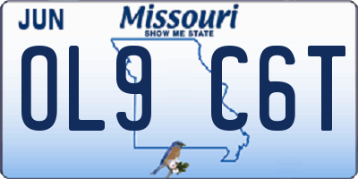 MO license plate OL9C6T