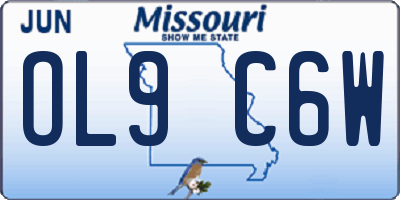 MO license plate OL9C6W