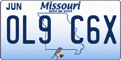 MO license plate OL9C6X
