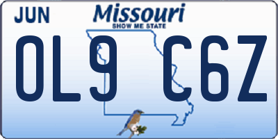 MO license plate OL9C6Z