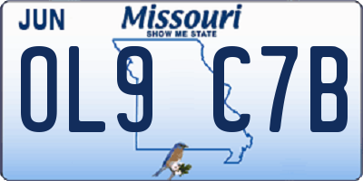MO license plate OL9C7B