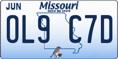 MO license plate OL9C7D