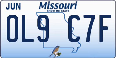 MO license plate OL9C7F