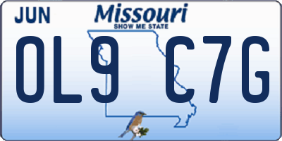 MO license plate OL9C7G