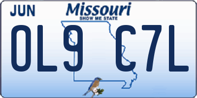 MO license plate OL9C7L
