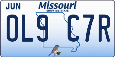 MO license plate OL9C7R