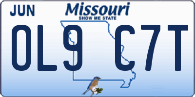 MO license plate OL9C7T