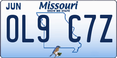 MO license plate OL9C7Z