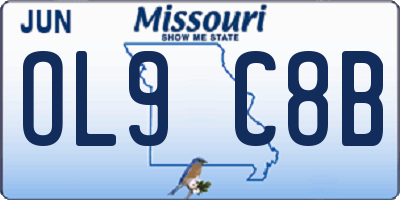 MO license plate OL9C8B