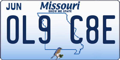 MO license plate OL9C8E
