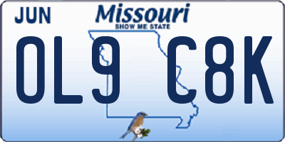 MO license plate OL9C8K