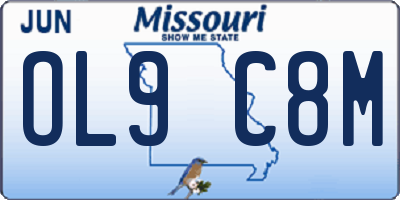 MO license plate OL9C8M