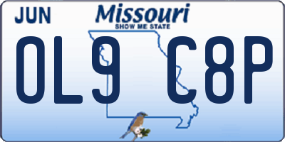 MO license plate OL9C8P