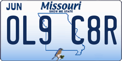 MO license plate OL9C8R