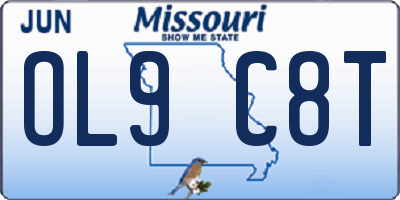 MO license plate OL9C8T