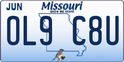 MO license plate OL9C8U
