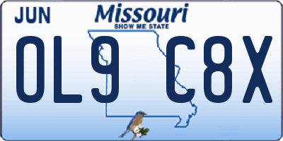 MO license plate OL9C8X
