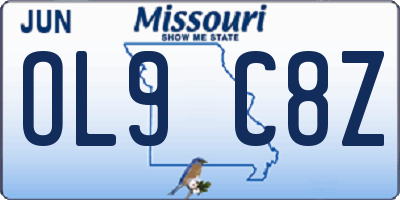 MO license plate OL9C8Z