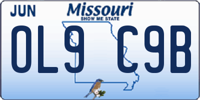 MO license plate OL9C9B