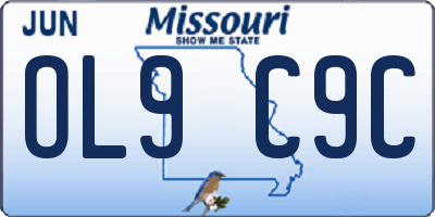 MO license plate OL9C9C