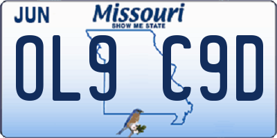 MO license plate OL9C9D