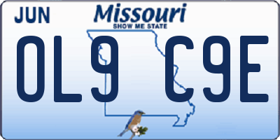 MO license plate OL9C9E