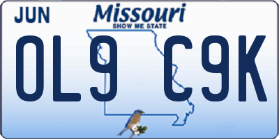MO license plate OL9C9K