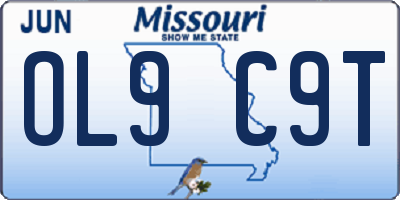 MO license plate OL9C9T