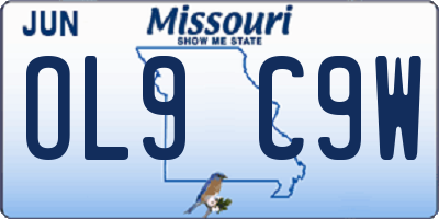 MO license plate OL9C9W