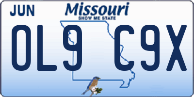 MO license plate OL9C9X