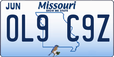 MO license plate OL9C9Z