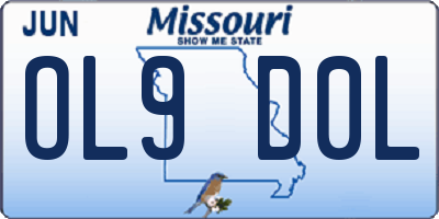 MO license plate OL9D0L