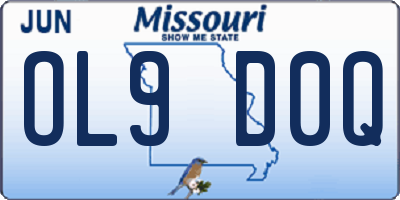 MO license plate OL9D0Q