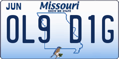 MO license plate OL9D1G
