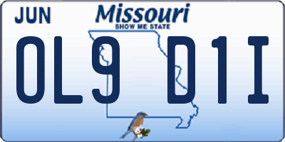 MO license plate OL9D1I