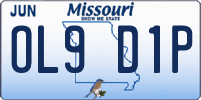 MO license plate OL9D1P