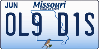 MO license plate OL9D1S