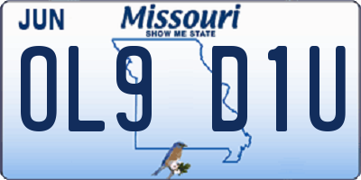 MO license plate OL9D1U