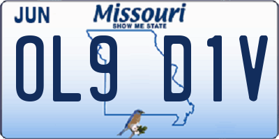 MO license plate OL9D1V