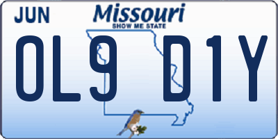 MO license plate OL9D1Y